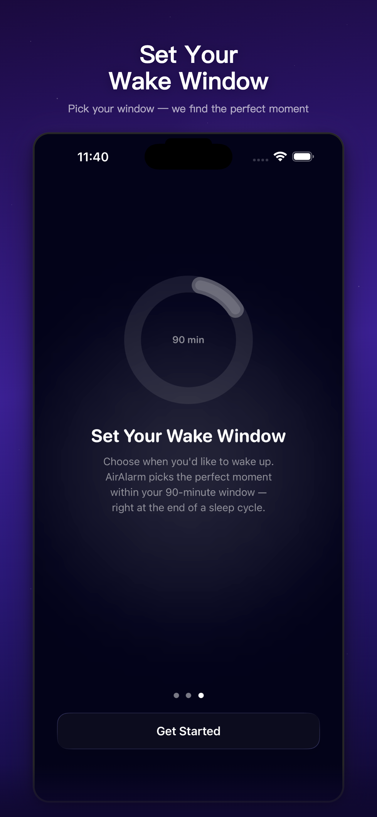 AirAlarm wake window controls
