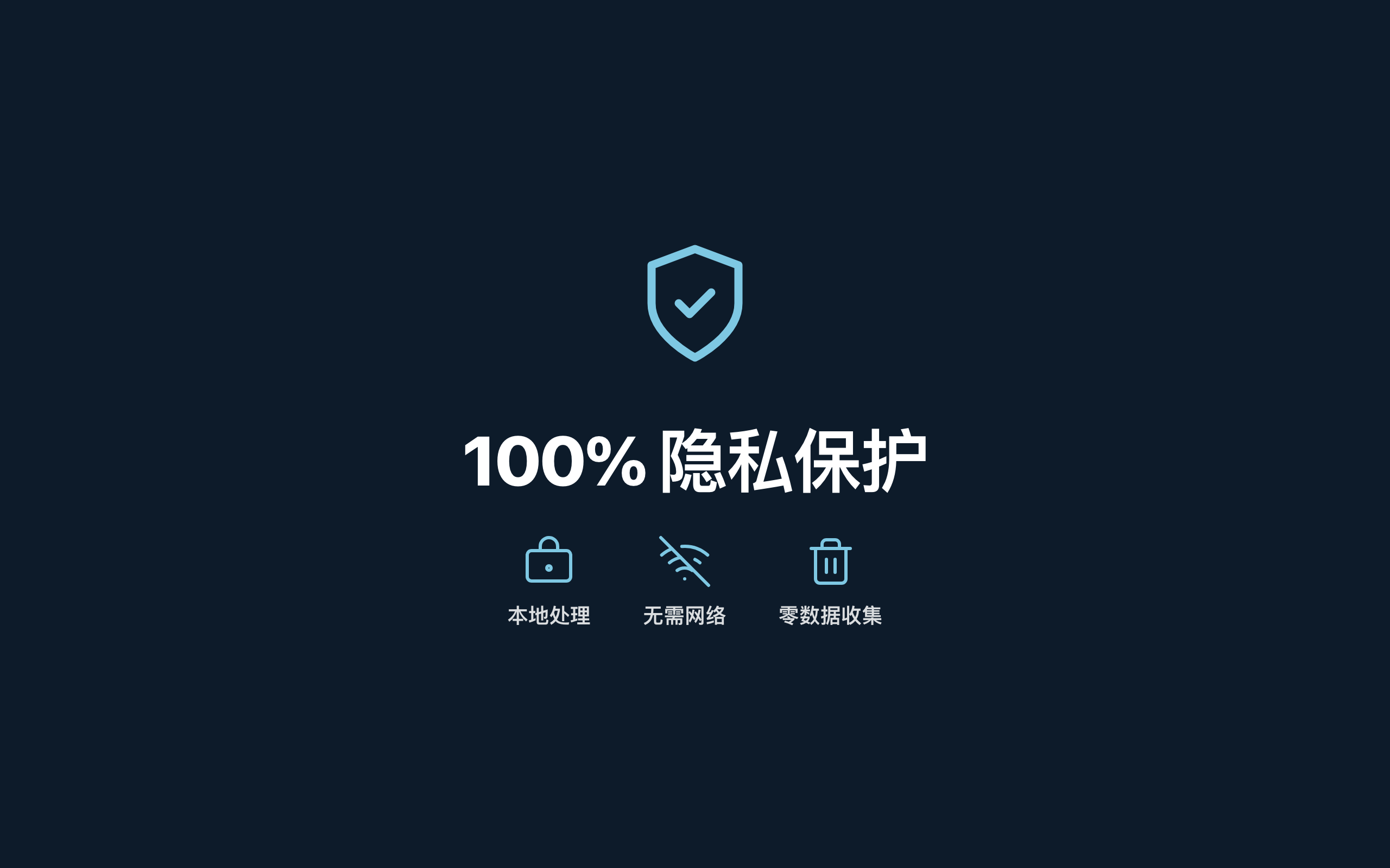 100% 本地 OCR — 无网络请求，零数据收集